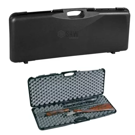 Maletín rígido acolchado negro 82x29.5x8.5 cm para protección óptima.