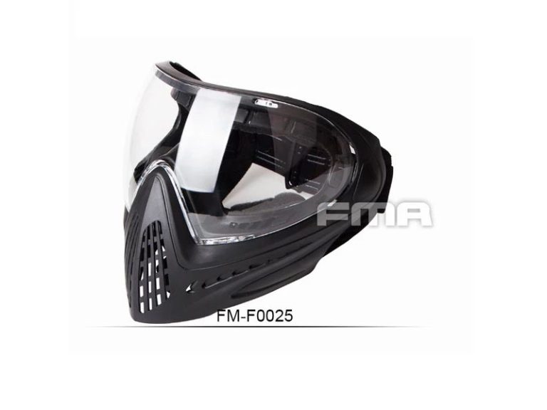 Máscara FMA F1 Full Face transparente con visor de policarbonato resistente.