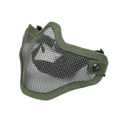 Máscara protección airsoft OD verde con diseño táctico y ventilación eficaz.