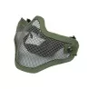 Máscara protección airsoft OD verde con diseño táctico y ventilación eficaz.