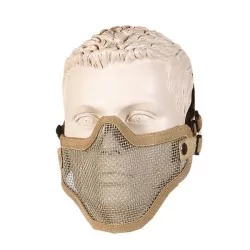 Máscara protección airsoft Tan con diseño táctico y ventilación eficaz.