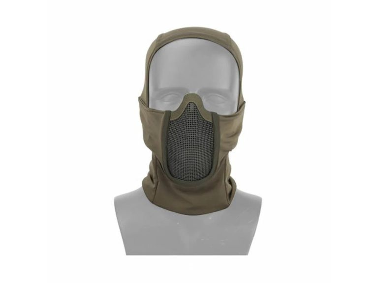 Máscara protección Full Face OD verde oliva con cobertura y ventilación eficiente.