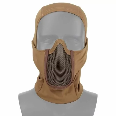 Máscara protección Full Face Tan con diseño táctico y ventilación eficaz.