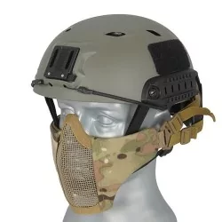 Máscara rejilla + tela para casco Multicam con protección y ventilación eficaz.