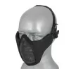 Máscara rejilla + tela para cabeza negra con diseño resistente y ventilación eficaz.