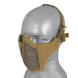 Máscara rejilla + tela para cabeza Tan con diseño táctico y ventilación eficiente.