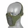 Máscara rejilla + tela para cabeza Verde OD con diseño táctico y ventilación eficaz.