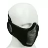 Máscara V rejilla + tela con orejeras negra para protección y ventilación óptimas.