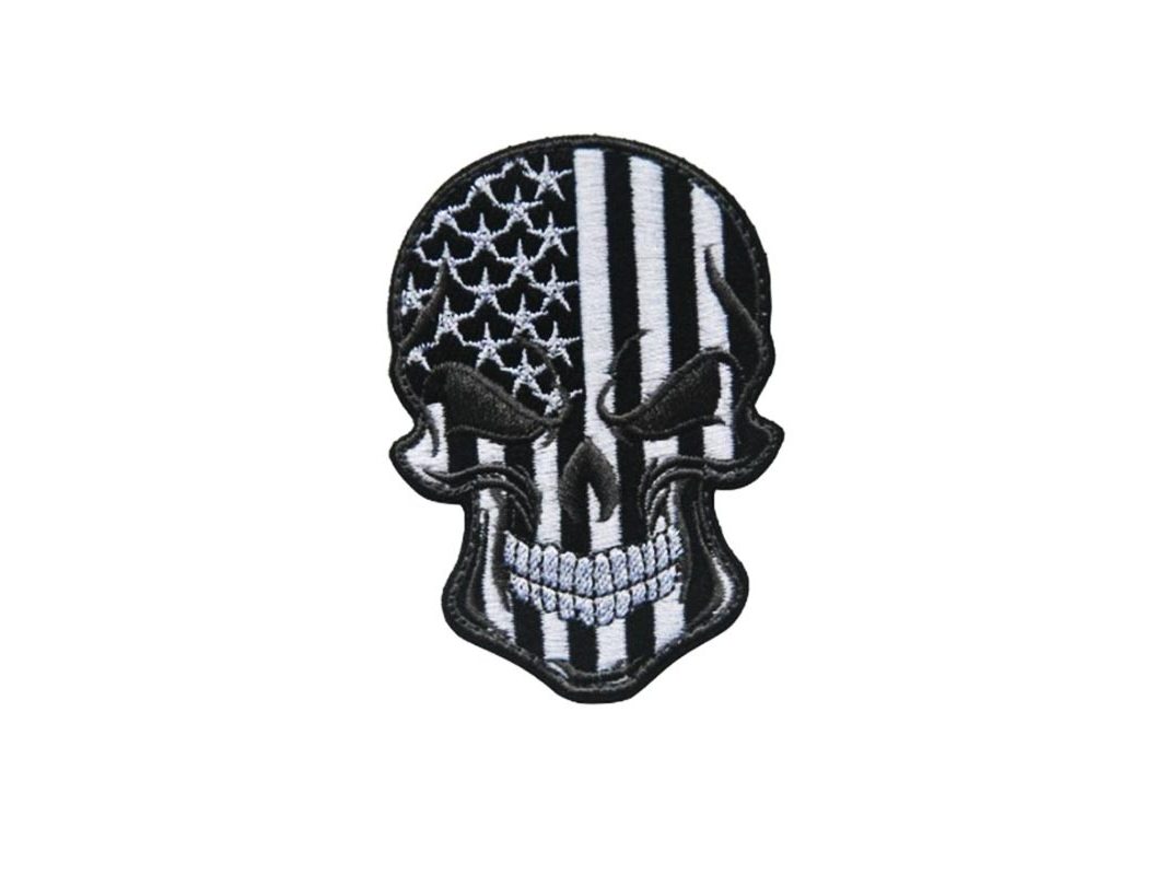 PARCHE BANDERA USA NEGRA Y BLANCA