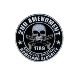 Parche Homeland Security 1789 Blanco y Negro con diseño bordado y velcro.