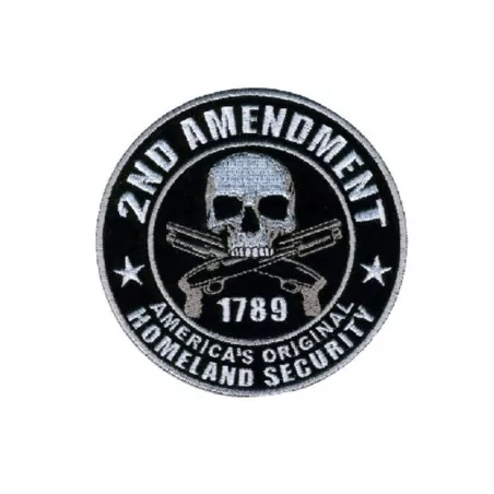 Parche Homeland Security 1789 Blanco y Negro con diseño bordado y velcro.