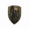 Parche Lobo Multicam con diseño de lobo, bordado y velcro resistente.