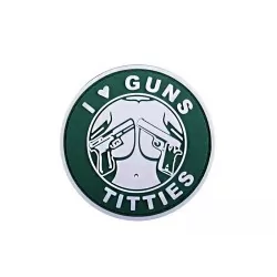 Parche PVC 3D Guns & Titties verde/blanco con velcro para personalizar tu equipo
