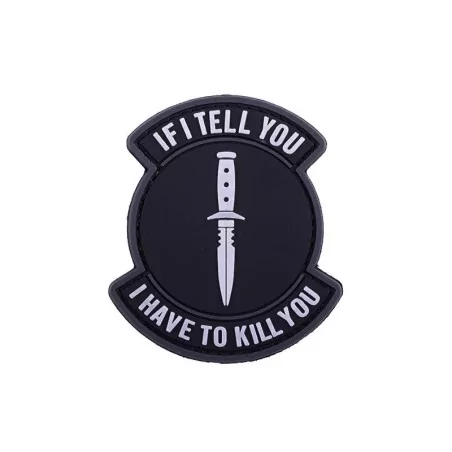 Parche PVC Cuchillo Negro/Gris con velcro para equipo táctico personalizado