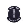 Parche PVC Cuchillo Negro/Gris con velcro para equipo táctico personalizado