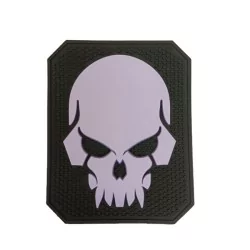 Parche PVC Skull Negro/Blanco con velcro para personalizar tu equipo táctico