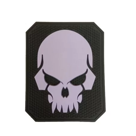 Parche PVC Skull Negro/Blanco con velcro para personalizar tu equipo táctico