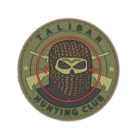 Parche PVC Taliban Hunting Club 3D verde con velcro y diseño táctico