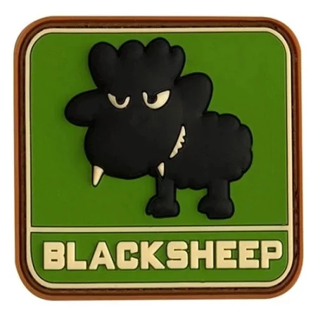 Parche PVC 3D BLACKSHEEP verde con diseño táctico y velcro resistente
