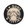 Parche PVC 3D Guns & Titties blanco con velcro y diseño provocador