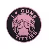 Parche PVC 3D Guns & Titties rosa con velcro y diseño único