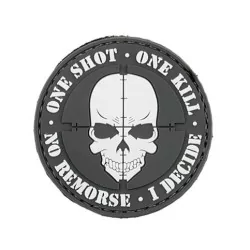 Parche PVC 3D One Shot negro con velcro y diseño agresivo