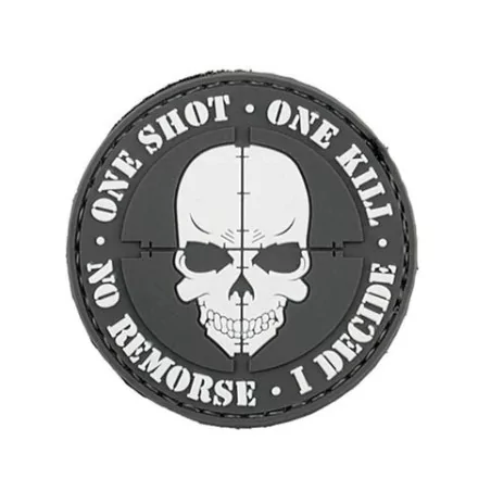 Parche PVC 3D One Shot negro con velcro y diseño agresivo