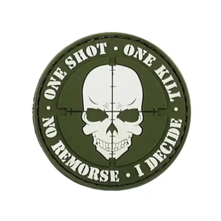 Parche PVC 3D One Shot OD verde con velcro y diseño táctico