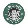 Parche PVC en relieve Guns and Bacon con velcro y diseño audaz