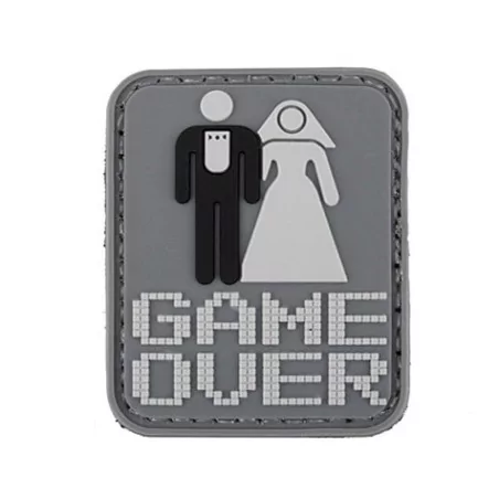 Parche PVC en relieve GAME OVER con velcro y diseño llamativo