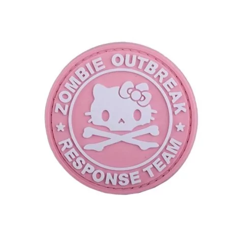 Parche PVC en relieve Hello Kitty Zombie Killers con velcro y diseño único