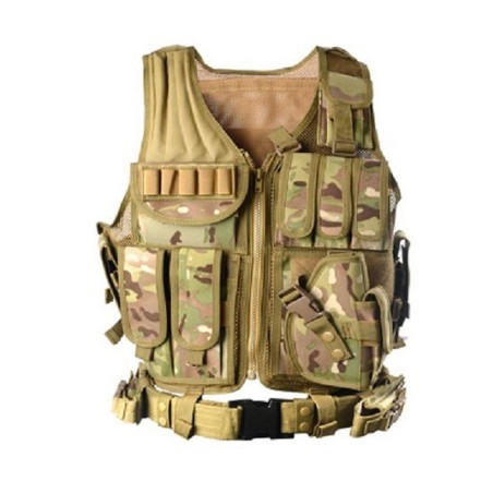 Chaleco Airsoft CQB Multicam con sistema MOLLE y diseño ligero para CQB