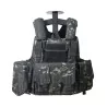 Chaleco CIRAS Multicam Black con sistema MOLLE y diseño táctico envolvente