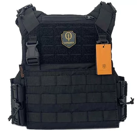 Chaleco Conquer CQR Gen2 Negro con sistema MOLLE y ajuste ergonómico