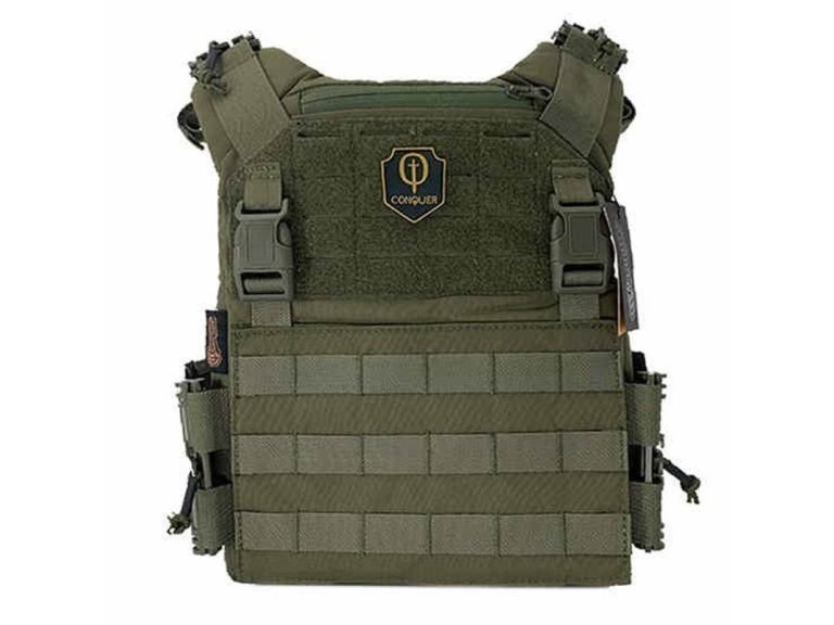 Chaleco Conquer CQR Gen2 Ranger Green con sistema MOLLE y ajuste ergonómico