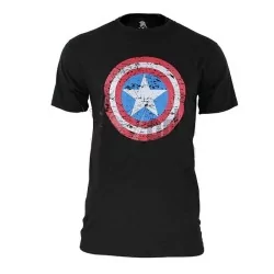 CAMISETA NEGRA ESCUDO CAPITAN AMERICA NEGRA MARCA INMORTAL
