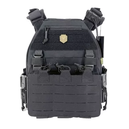 Chaleco Conquer MQR Vest Negro con sistema MOLLE y liberación rápida