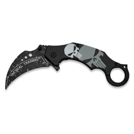 NAVAJA KARAMBIT ALBAINOX ENTRENAMIENTO SIN FILO CALAVERA DISEÑO