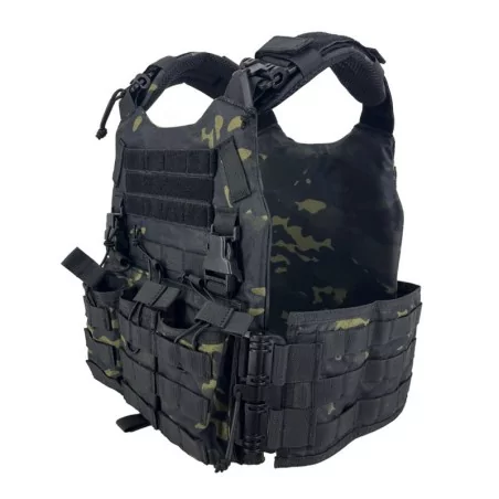Chaleco FCS SIXMM Multicam Black con sistema MOLLE y diseño táctico urbano