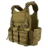 Chaleco FCS SIXMM Tan con sistema MOLLE y diseño modular ligero