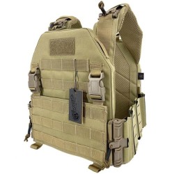 Chaleco MPC Conquer 2.0 Tan con sistema MOLLE  perfil