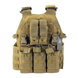 Chaleco SIXMM 6094S Tan con sistema MOLLE y diseño modular para entornos áridos