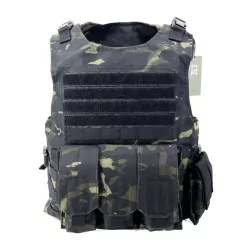 Chaleco SIXMM FSBE Multicam Black con camuflaje táctico y sistema MOLLE adaptable