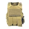 Chaleco SIXMM FSBE Tan con diseño modular y sistema MOLLE para entornos áridos