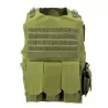 Chaleco SIXMM FSBE Verde OD con diseño modular y sistema MOLLE para entornos naturales