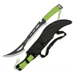 MACHETE BOLO ALBAINOX MODELO ZOMBIE EN VERDE Y NEGRO CON FUNDA