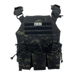 Chaleco SIXMM LLC Multicam Black con sistema MOLLE y diseño táctico para uso urbano