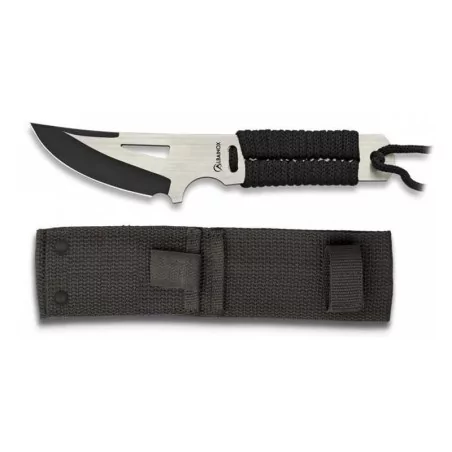 CUCHILLO ALBAINOX CON CUERDA COLOR PLATA-NEGRO