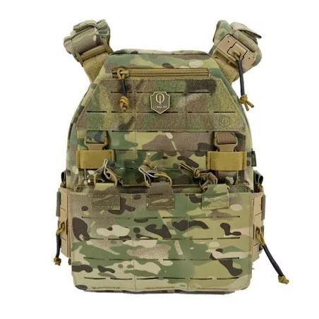 Chaleco Conquer MQR Vest Multicam con sistema MOLLE y diseño modular para misiones tácticas