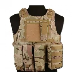 Chaleco Airsoft FSBE - Multicam con sistema MOLLE y camuflaje Multicam para misiones tácticas al aire libre